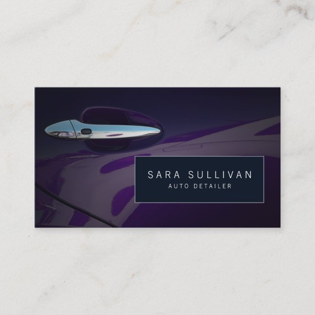 Auto Detailer Automotive Services Elegant ShinyCar Business Card (Front)