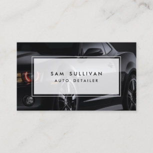 Auto Detailer Shiny Black Car Profile Automotive Business Card