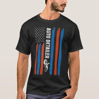 Auto Detailer USA Flag Car Detailing Car Detailer  T-Shirt