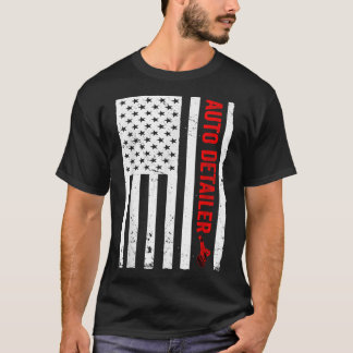 Auto Detailer USA Flag Car Detailing T-Shirt