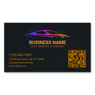 Auto Detailing and Car Wash Personalised Magnetic Business Card