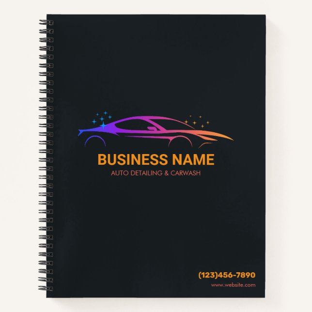 Auto Detailing and Car Wash Personalised Notebook (Front)