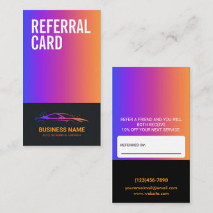 Auto Detailing and Car Wash Personalised Referral Card