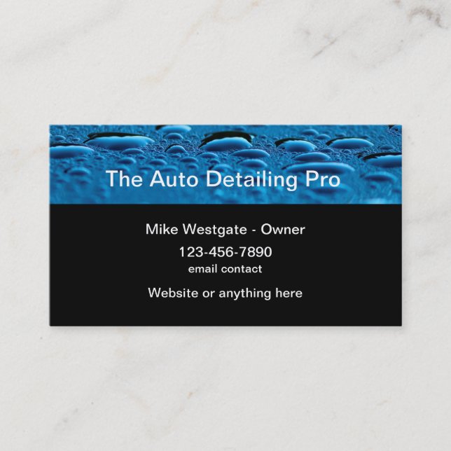 Auto Detailing And Cleaning Services Business Card (Front)