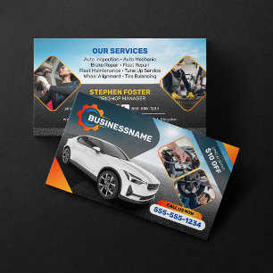Auto Detailing Auto Repair Car Rental Automobile Business Card