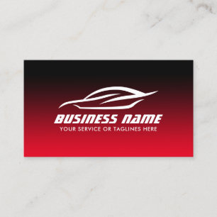 Auto Detailing Automotive Black & Red Car Repair Business Card