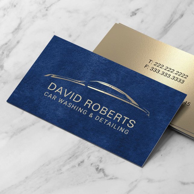 Auto Detailing Automotive Car Repair Navy Velvet Business Card (Creator Uploaded)