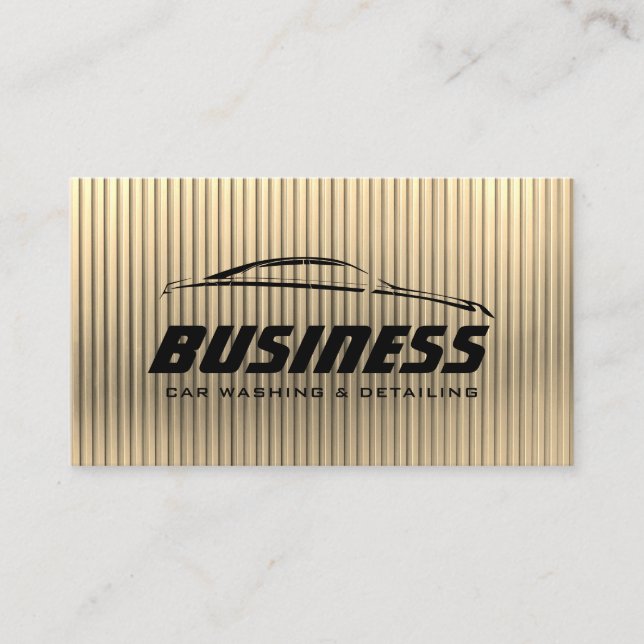 Auto Detailing Automotive Car Sale Modern Gold Business Card (Front)