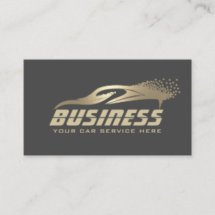 Auto Detailing Automotive Car Wash Gold & Grey Business Card