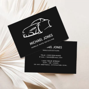 Auto Detailing, Automotive Repair Black  Business Card