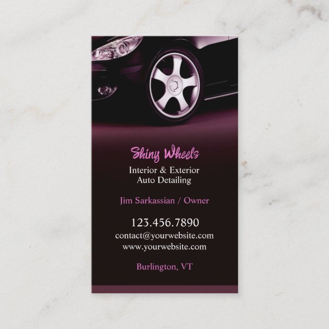 Auto Detailing Business Card (Front)