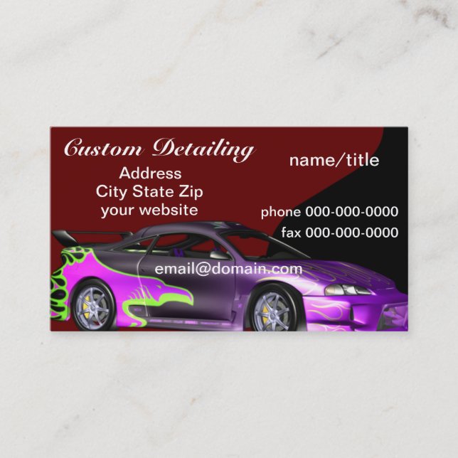 Auto Detailing Business Cards (Front)