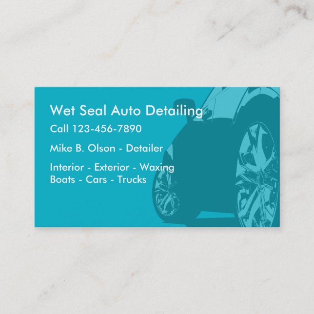 Auto Detailing Business Cards (Front)