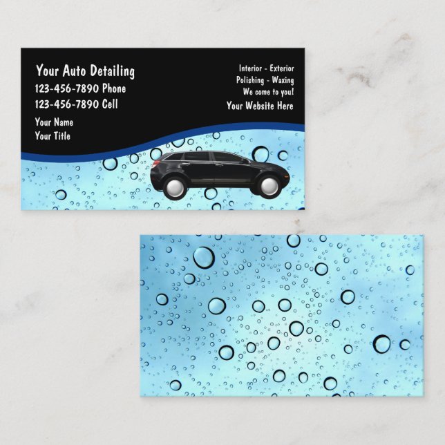 Auto Detailing Business Cards (Front/Back)