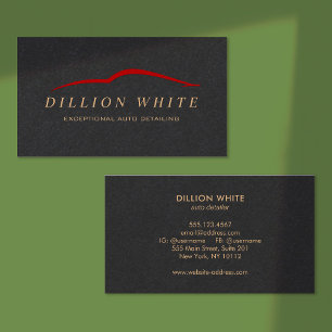 Auto Detailing, Car Repair Automotive Black Business Card