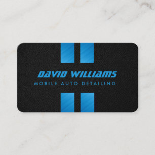 Auto Detailing Car Repair Black Metal Automotive  Business Card