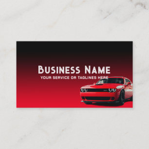 Auto Detailing Car Repair Black & Red Automotive Business Card