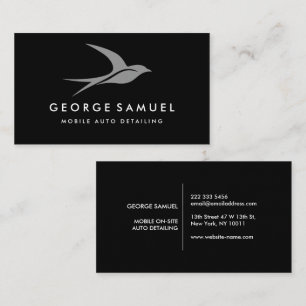 Auto Detailing Car Repair Shop Flying Bird Logo Business Card