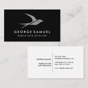 Auto Detailing Car Repair Shop Flying Bird Logo Business Card