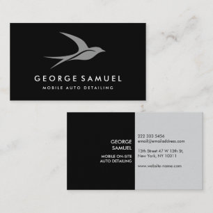Auto Detailing   Car Repair Shop Flying Bird Logo Business Card
