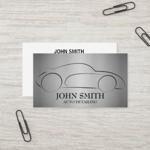 Auto Detailing Car Wash Automotive Black Business Card