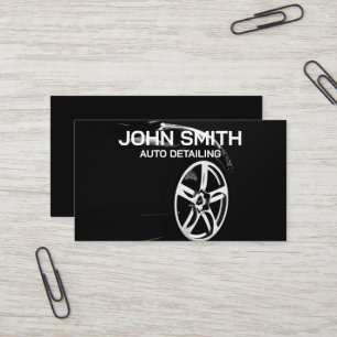 Auto Detailing Car Wash Automotive Black Business Card