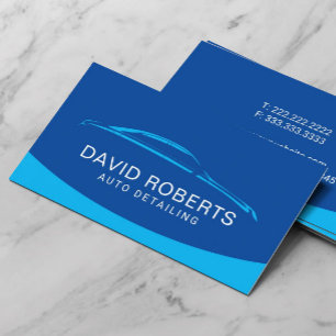 Auto Detailing Car Wash Automotive Modern Blue Business Card
