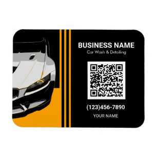 Auto Detailing & Car Wash QR code Magnet