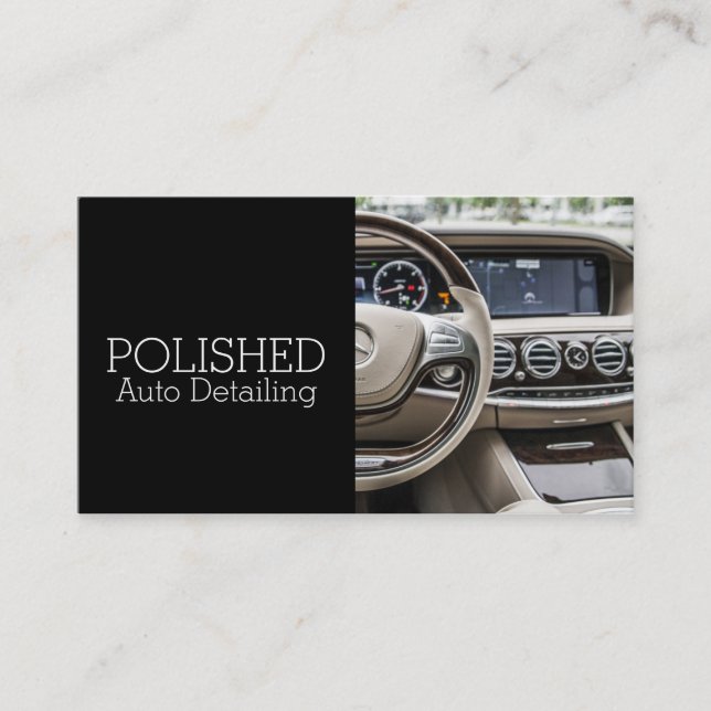Auto Detailing Car Wash Service Business Card (Front)