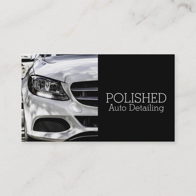 Auto Detailing Car Wash Service Business Card (Front)