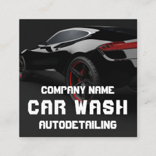 Auto Detailing Car Wash Square Business Card