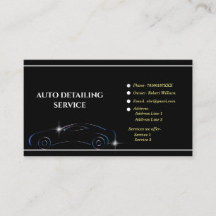 Auto detailing car washing cleaning business card
