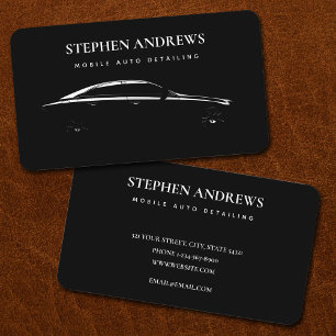 Auto Detailing Cleaning Auto Repair Black Business Card