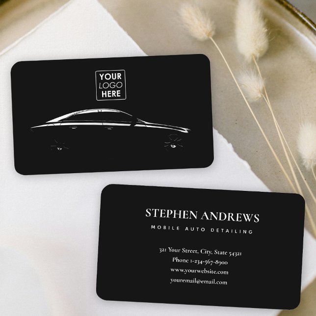 Auto Detailing Cleaning Auto Repair Business Logo Card (Auto Detailing Cleaning Auto Repair Business Logo Business Card)