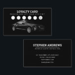 Auto Detailing Cleaning Auto Repair Loyalty Card<br><div class="desc">A simple and stylish business loyalty card design with black background and silhouette of luxury car. Customise the details and make it your own. An ideal loyalty discount rewards card design for car detailing,  car wash,  car cleaning,  mechanics,  automotive repair,  engineer,  car engine repair and service,  car parts etc.</div>