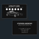 Auto Detailing Cleaning Auto Repair Loyalty Card<br><div class="desc">A simple and stylish business loyalty card design with black background and silhouette of luxury car. Customise the details and make it your own. An ideal loyalty discount rewards card design for car detailing,  car wash,  car cleaning,  mechanics,  automotive repair,  engineer,  car engine repair and service,  car parts etc.</div>