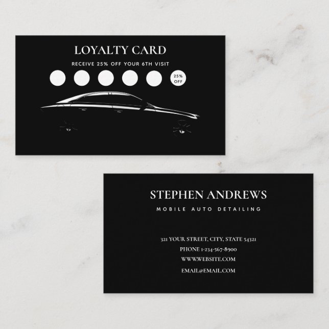Auto Detailing Cleaning Auto Repair Loyalty Card (Front/Back)
