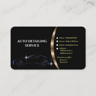 Auto detailing cleaning car logo business card