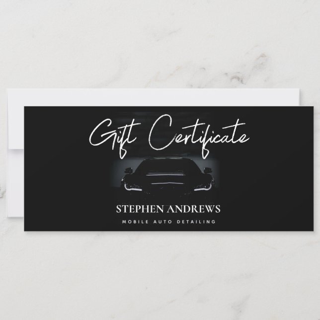 Auto Detailing Cleaning Gift Certificate Voucher (Back)