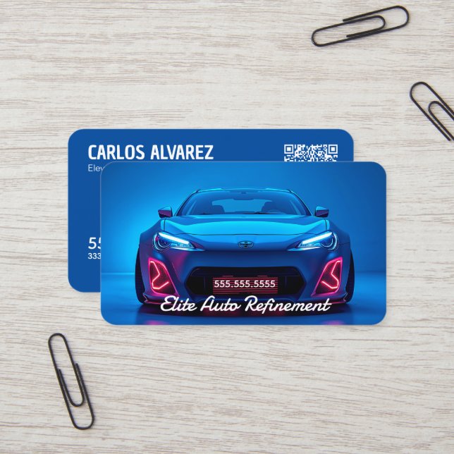 🚿 Auto Detailing Custom QR Business Card (Front/Back In Situ)