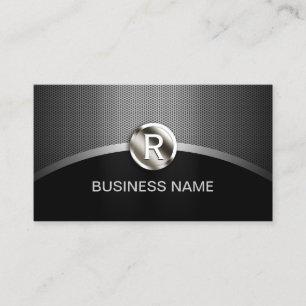 Auto Detailing Metal Monogram Automotive Car Business Card