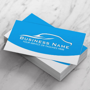 Auto Detailing Modern Blue Plain Automotive Business Card