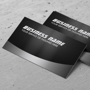 Auto Detailing Modern Dark Metal Automotive Business Card