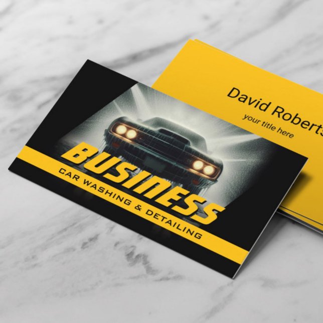 Auto Detailing Muscle Car Professional Car Wash  Business Card (Creator Uploaded)