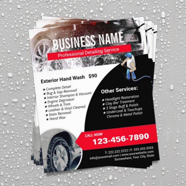 Auto Detailing Power Washer Car Wash Cleaning  Flyer (Creator Uploaded)