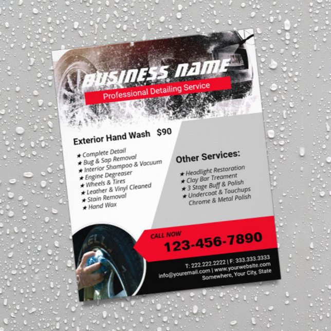 Auto Detailing Professional Car Wash Cleaning Flyer (Creator Uploaded)