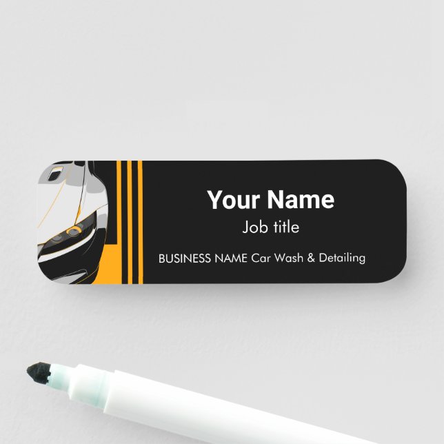 Auto Detailing Professional Car Wash Name Tag (In Situ)