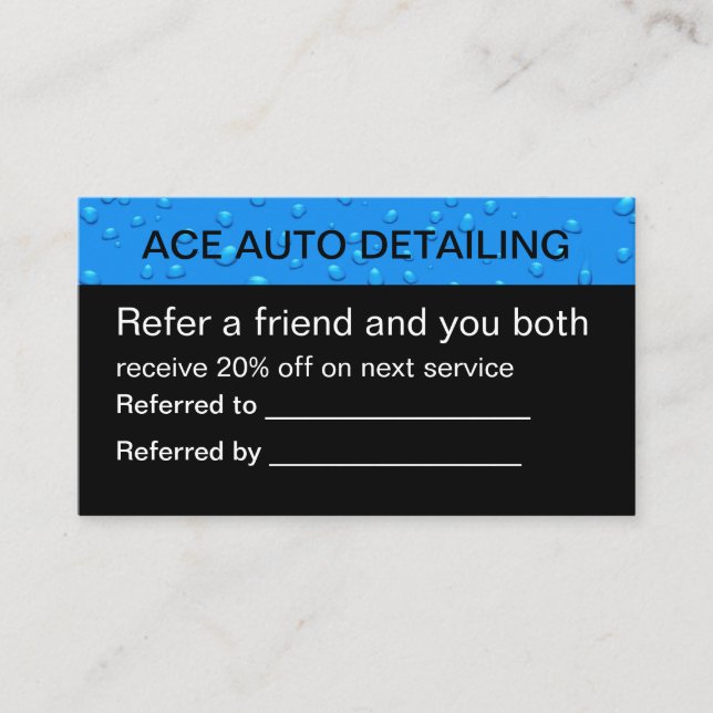 Auto Detailing Referral Rewards (Front)