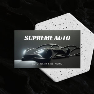 Auto Detailing, Repair, Car Shop 3D Grey Modern Business Card