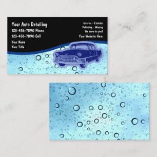 Auto Detailing Retro Business Cards